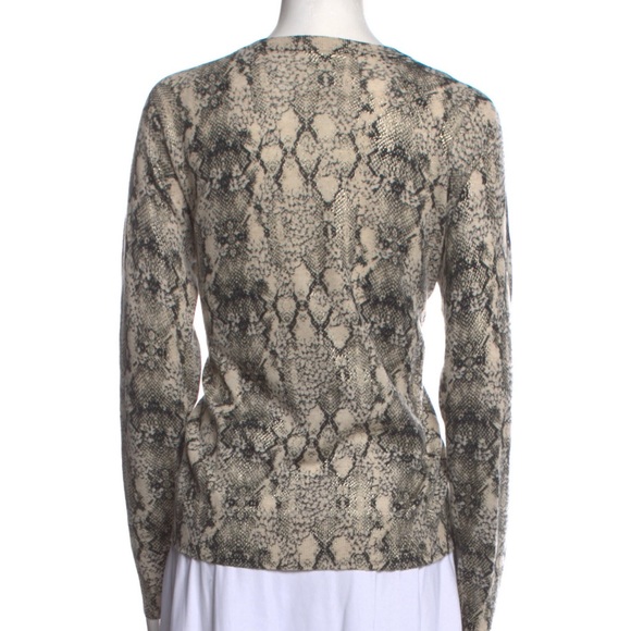 Zadig & Voltaire Cashmere Reglis Python Print Crew Neck Sweater - Picture 7 of 9